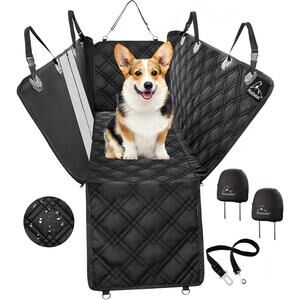 Meadowlark Dog Car Seat Cover with Mesh Window, Heavy-Duty Pet Seat Cover for Ba